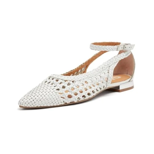 BALLERINES TRESSÉES BLANC POINTE FINE POUR FEMME DELL