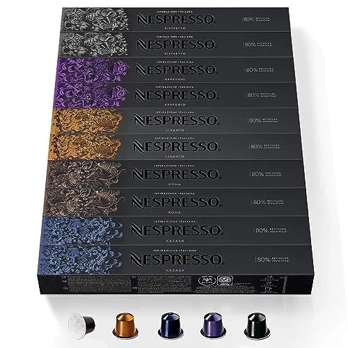 Offerta a tempo: CAPSULE NESPRESSO ORIGINALI - Selezione Intense da 100 Capsule Nespresso Caffè, Intensità da 6 a 12 (su 13), Linea Original, Capsule Riciclabili Nespresso - 10% da 44.20 € a 39.95 €