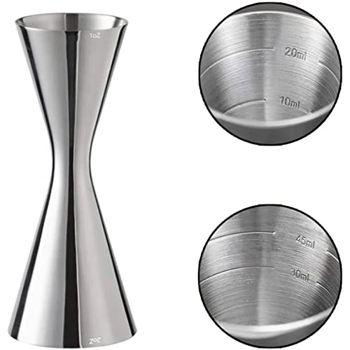 Zeitlich begrenztes Angebot: Delgeo Edelstahl Cocktail Messbecher,Professioneller Jigger Spirit -Maß mit Mark 10/20/30/45/60ml, Silber,1 oz x 2 oz von 13.99 € auf 13.99 € (0.00% Rabatt)