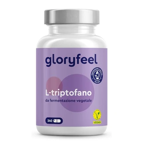 Offerta a tempo: L-Triptofano 500mg da Fermentazione Vegetale, Triptofano Integratore per Dormire e Migliorare la Qualità del Sonno, 240 Capsule (Scorta di 6 Mesi), Rilassante Antistress per Dormire - 25% da 19.99 € a 14.99 €