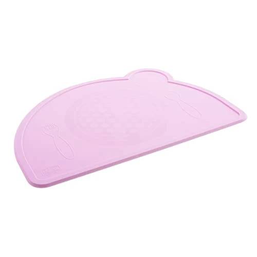Chicco Tovaglietta Silicone, Protegge e Aiuta a Ridurre Lo Sporco, Facile daPulire, Pieghevole e Pratico, Forma Delle Posate, 18 Mesi+, Rosa