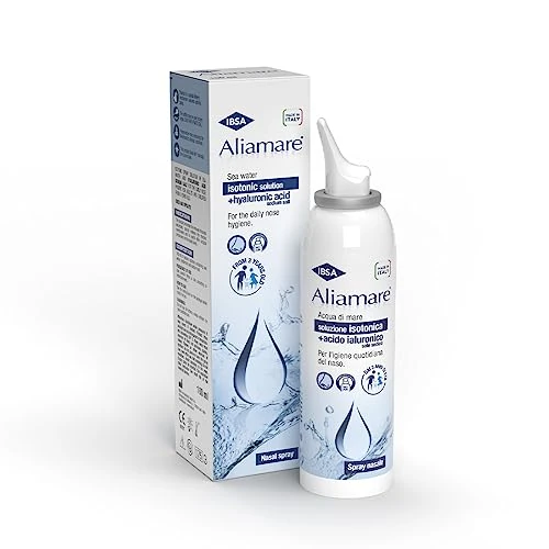Offerta a tempo: IBSA Aliamare Spray 100ml, Soluzione Isotonica | Acqua Di Mare e Acido Ialuronico. Per L'igiene e Detersione Del Naso Anche Quotidiana Di Adulti E Bambini Dai 3 Anni - 0.00% da 9.96 € a 9.96 €