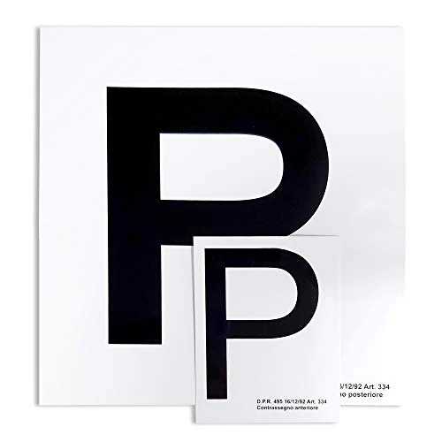 4R Quattroerre.it 1570a - Señal Adhesiva P, Juego de 2 Piezas Delantera + Trasera