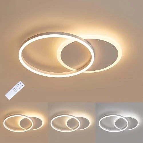 Tijdelijke aanbieding: MOUNM LED-plafondlamp dimbaar 3000 K - 6000 K, moderne LED-plafondlamp, woonkamerlamp 36 W 3600 lm, voor slaapkamer, keuken, hal, balkon, badkamer, voordeuren, kinderkamer, 55 x 40 x 6 cm van 66.99 € naar 56.94 € (15% korting)