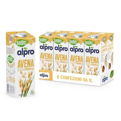 Alpro Hafer pflanzlicher Longlife-Drink – 100% bissiger Hafer – vegane milchfreie & laktosefreie Milchalternative – 1 l (8 Stück)