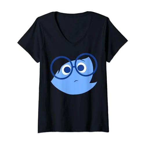Offerta a tempo: Disney Pixar Inside Out Sad Face Halloween Maglietta con Collo a V — 15% da 21,99 € a 18,69 €
