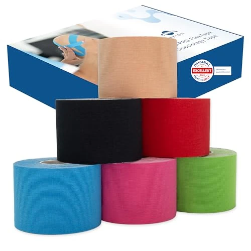 Offre limitée : Bandes de kinésiologie axion - Assortiment de 6 rouleaux aux couleurs variées | Pour bandage neuromusculaire et physiothérapie de 21.95 € à 21.95 € (0.00% de remise)