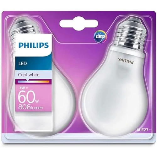 Oferta ograniczona: PHILIPS Lampa LED Classic E27, 60 W, kształt kropli, matowa, zimna biel, 2 sztuki w opakowaniu z 29.07 EUR na 29.07 EUR (znizka 0%)