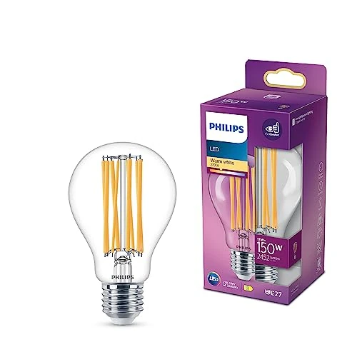 Offerta a tempo: Philips LED Lampadina a Filamento, Equivalente A 150W, Attacco E27, Luce Bianca Calda - 47% da 15.93 € a 8.48 €