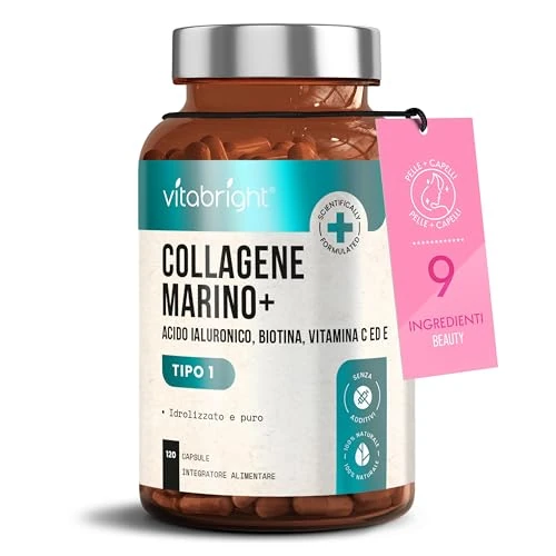 Oferta limitada: Colágeno Hidrolizado Alta Dosis 2450 mg | Colageno Marino con Acido Hialuronico Capsulas | Colageno Hidrolizado con Vitamina C, E, B2 y Zinco | Colágeno para Articulaciones Piel Cabello | VitaBright de 16.99 € a 16.99 € (ahorro 0.00%)