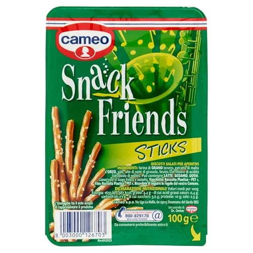 Offerta a tempo: Cameo Snack Friends Sticks 100 g, Biscotti Salati per Aperitivi — 14% da 0,85 € a 0,73 €