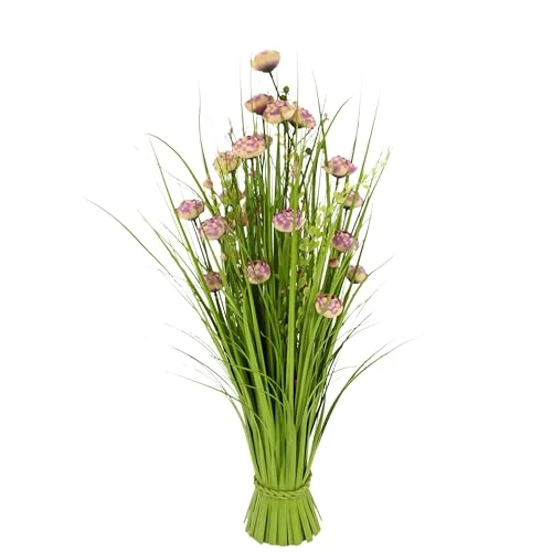 Frasco de Flores con ranunte para decoración de Pascua, Color Rosa, Aprox. 73 x 32 x 32 cm