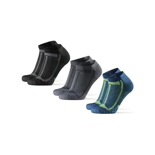 Offre limitée : DANISH ENDURANCE Chaussettes Courtes de Running Longue Distance, Anti-Ampoules, Homme et Femme, Lot de 3 ou 5, Multicolore (1x Noir/Gris, 1x Bleu/Jaune, 1x Gris/Noir), 39-42 de 28.95 € à 22.95 € (21% de remise)