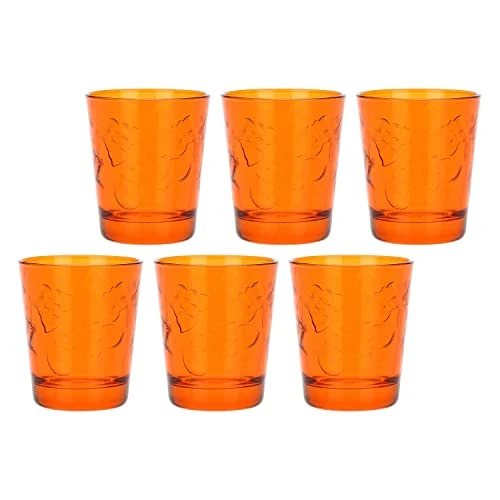 Offerta a tempo: THUN - Amazon Limited Edition 2022 - Set di Bicchieri in Vetro Colorato, Set da 6 Pezzi Colore Arancione - 0.00% da 42.43 € a 42.43 €