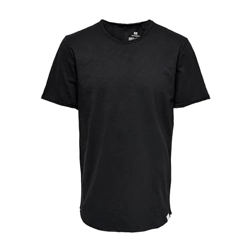 Offerta a tempo: ONLY & SONS Maglietta da Uomo con Scollo Rotondo, Nero/3, XL - 55% da 16.99 € a 7.72 €