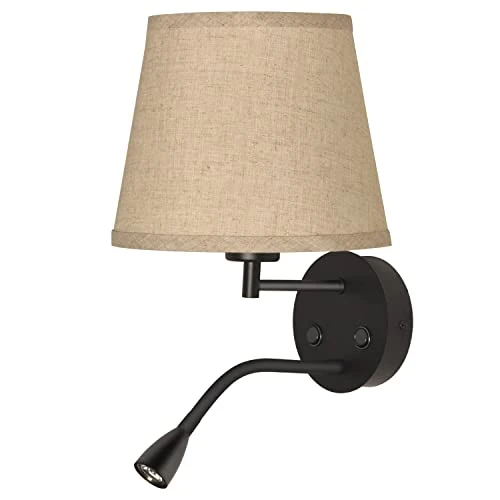 Tijdelijke aanbieding: BarcelonaLED plafondlamp met draaibare arm en stoffen kap met lampfitting voor LED-gloeilamp E27 voor moderne woonkamer eetkamer van 42.72 € naar 42.72 € (0.00% korting)