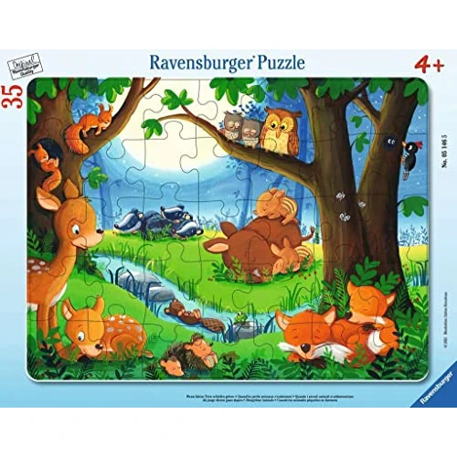 Limited-time offer: Ravensburger Puzzle 05146 When Small Animals Sleep Go Ravensburger Children's Puzzle 05146-Wenn gehen-35 Pieces Frame Puzzle, Teal/Turquoise Green from 11.89 £ to 11.89 £ (save 0.00%)