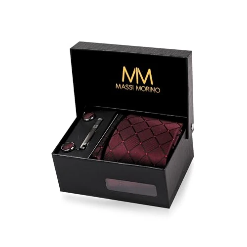 Offre limitée : Ensemble de cravates pour homme avec bouton de manchette carré et pince à cravate de 34.90 € à 24.90 € (29% de remise)