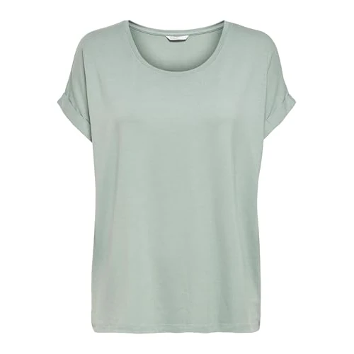 Only Women's ONLMOSTER S/S O-Neck TOP NOOS JRS T-Shirt, Opacity, Chinois Green/Detail:Melange, Large