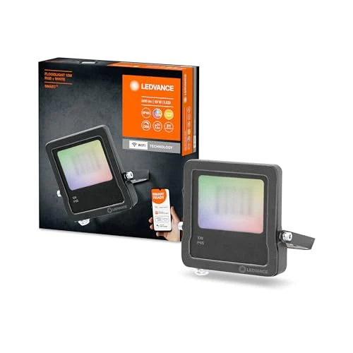 Limited-time offer: LEDVANCE Smart LEDOutdoor Luminaire with WiFi Technology, FLOODlight for Outside, RGB Colors Changeable, 10 W, Made of Dark Gray Aluminum, Compatible with Google and Alexa Voice, Smart+ WiFi Flood from 37.12 GBP to 37.12 GBP (save 0%)