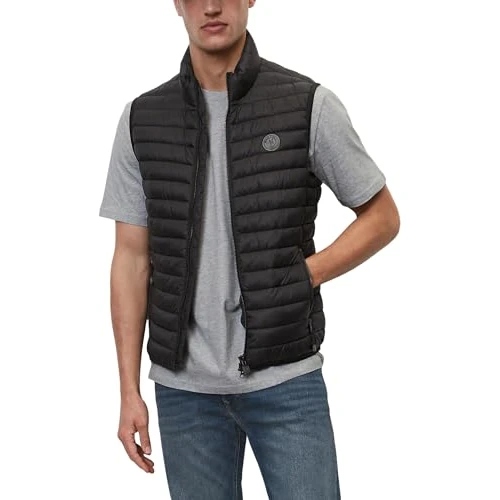 Marc OߴPolo Uomo Gilet trapuntato con colletto alla coreana idrorepellente, Nero (Black), XS