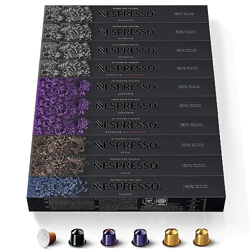 Offerta a tempo: CAPSULE NESPRESSO ORIGINALI - Selezione Intense con Caffè Decaffeinato da 100 Capsule Nespresso Caffè — 15% da 47,00 € a 39,95 €