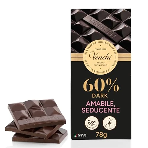 Limited-time offer: Venchi Cuor di Cacao 60% Dark Chocolate Bar, 100g - Gluten Free from 6.87 GBP to 6.87 GBP (save 0%)