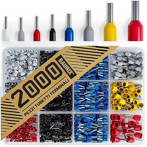 Oferta limitada: BAURIX ® Juego de Terminales Conexiones para cables Electricos 2000 piezas - Surtido de Punteras Electricas de engarce clasificadas según DIN - [0,5-10 mm²] de 21.99 € a 21.99 € (ahorro 0.00%)