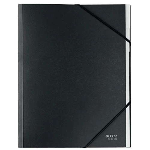 Offerta a tempo: Leitz Libro Monitore in Cartone, Formato A4, Indice con 6 Scomparti Integrato, Chiusura con Fasce Elastiche Angolari, 100% Riciclabile, Gamma Recycle, Nero, 39140095 - 0.00% da 12.32 € a 12.32 €