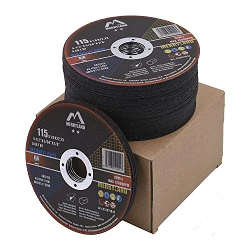 Merryland Tarcza Tnąca 115 Metal Do Szlifierki Kątowej, 115 X 1,0 mm Stal Żelazo Stal Nierdzewna INOX Tarcze do Cięcia Super Cienki 50pcs, Craft-Line C13071042-50