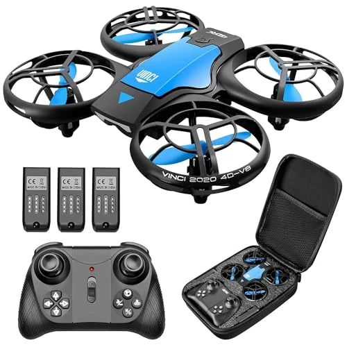 Oferta limitada: 4DRC V8 Mini Drone para Niños, RC Helicopter Quadcopter con Control Remoto, 3D Flips, Modo sin Cabeza, Estabilización de Altitud, 3 Velocidades,3 Baterías, Regalo para Niños y Principiantes de 42.99 EUR a 39.99 EUR (ahorro 7%)