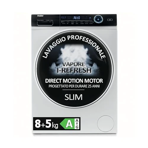 Zeitlich begrenztes Angebot: Haier HWD80-B14979 Serie I-Pro 7 Waschtrockner Slim 8+5 kg, 1400 RPM, Frontlader, antibakteriell, 60 x 58 x 85 cm, Weiß, Klasse A von 925.67 € auf 925.67 € (0.00% Rabatt)