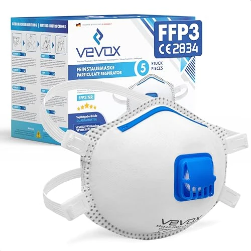 Limited-time offer: VEVOX® FFP3 Dust Mask - Set of 5 - with Comfort Plus Seal - FFP3 Mask with Valve - FFP3 Mask with Filter from $34.99 to $23.99 (save 31.44%)