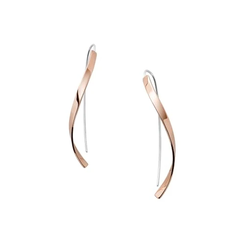 Skagen Damen Edelstahl Ohrringe mit Ohrbügelverschluss, Tropfenlänge: 50mm