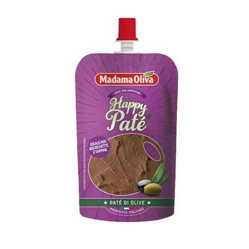 Offerta a tempo: MADAMA OLIVA, Paté di Olive Macinate, Ottimo da Spalmare su Crostini Caldi, per Accompagnare Aperitivi e Farcire Bruschette, 100% Made in Italy, Busta Squeeze 110 gr - 0.00% da 1.98 € a 1.98 €