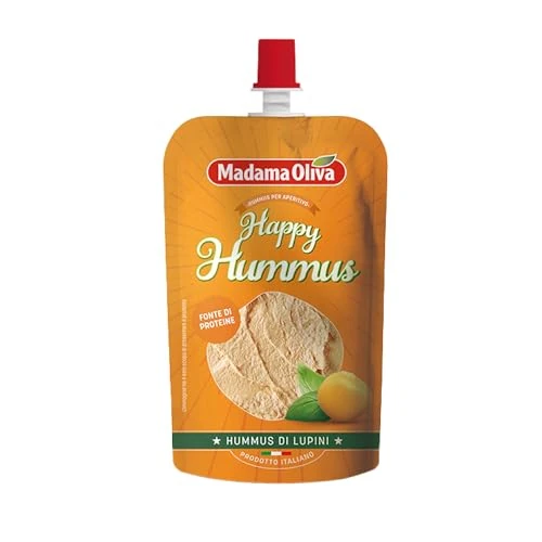 Offerta a tempo: MADAMA OLIVA, Hummus di Lupini, Gustosa Salsa Ideale per Accompagnare Ortaggi Freschi come Carote e Sedano, Ottimo per Finger Food e Antipasti, Made in Italy, Busta Squeeze 110 gr - 0.00% da 1.98 € a 1.98 €