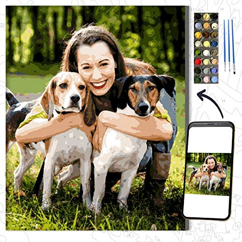 Offerta a tempo: GAILEAF Dipingi con i numeri personalizzati per adulti, kit per dipingere ritratti e animali domestici, regali fai-da-te Crea la tua foto - 0.00% da 24.99 € a 24.99 €