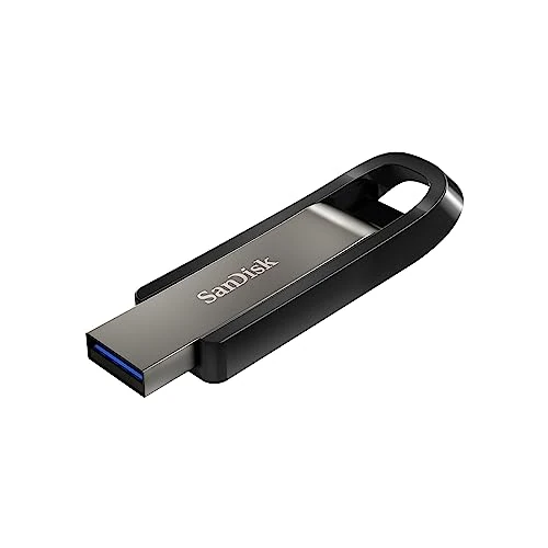 SANDISK Extreme Go USB 3.2 Flash Drive 128GB (Up to 395MB/s read speeds, High speed memory stick, SANDISK Secure Access, RescuePRO Deluxe, durable casing) Black