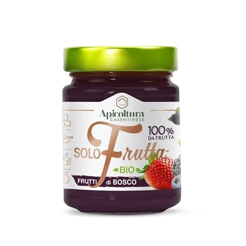 Offerta a tempo: Apicoltura Casentinese, Solofrutta Bio Frutti di Bosco, Composta 100% da Frutta Biologica, Vasetto da 295 g - 46% da 5.49 € a 2.98 €
