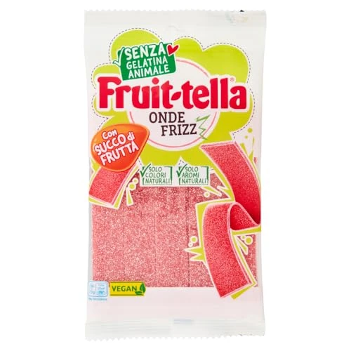 Fruittella Onde Frizz weiche Bonbons mit Fruchtgeschmack ohne tierische Gelatine Beutel mit 145g Süßigkeiten mit natürliche Aromen ohne künstliche Farbstoffe und Fruchtsaft