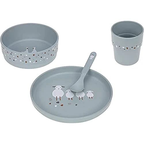 Tijdelijke aanbieding: LÄSSIG Tiny Farmer Sheep Kinderservies, set met borden, bekers, schaaltjes, lepels, zonder BPA, geschikt voor vaatwasser en magnetron van 22.85 € naar 22.85 € (0.00% korting)