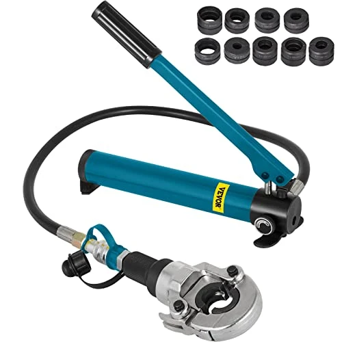 Offerta a tempo: VEVOR Pinza idraulica con 9 matrici estraibili, girevole a 360°, separatore di pinze con forza di pressione 6T, Crimpatrice idraulica adatta per raccordi a forma di V/TH da 12-28 mm/16-32 mm - 0.00% da 119.90 € a 119.90 €