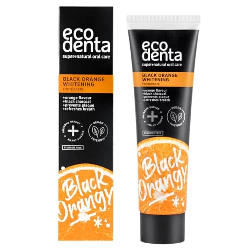 Offerta a tempo: Ecodenta Dentifricio al carbone attivo Denti bianchi senza fluoro I Dentifricio nero al carbone attivo Sbiancante denti I Black Activated Charcoal Teeth Whitening Toothpaste Gusto arancia 100ml - 0.00% da 8.49 € a 8.49 €