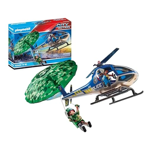 Tijdelijke aanbieding: Playmobil- 70569 City Action politiehelikopter: Parachutetracking,Multi kleuren van 37.99 € naar 33.69 € (11% korting)