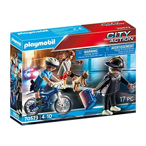 Tijdelijke aanbieding: Playmobil- 70573 City Action Politiefiets: achtervolging van de zakkenroller,Multi kleuren van 17.19 € naar 17.19 € (0.00% korting)