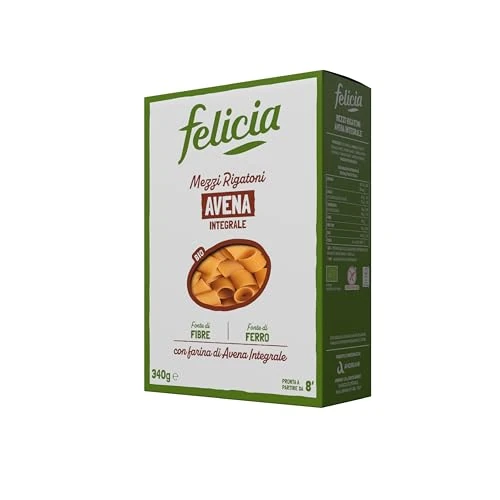 Offerta a tempo: Felicia Mezzi Rigatoni con Avena Integrale Pasta Biologica, Confezione da 340 g - 20% da 2.49 € a 1.99 €
