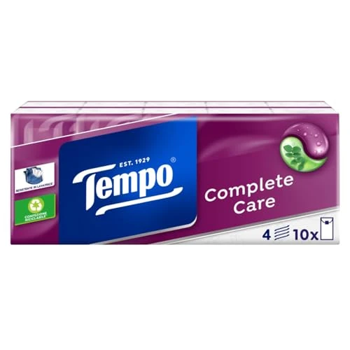 Tempo Zakdoeken Complete Care, 10 verpakkingen met elk 9 zakdoeken - 280 g