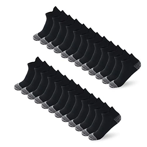 Offerta a tempo: BUDERMMY Calzini Uomo, 12 Paia Calze Sportivi Uomo Donna rinforzati tallone e punta Corti in Cotone Traspirante Sportive Calze Donna (41-46, Nero) - 0.00% da 14.99 € a 14.99 €