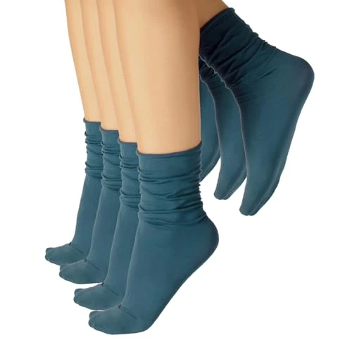 Offerta a tempo: CALZITALY PACK 4/5 PAIA Calze Taglio Vivo, Calze senza Bordo Elastico, Calzini Opachi, Calzini Rombi, Gambaletti Donna | Verde, Blu, Naturale, Nero | Made in Italy (Taglia unica, 4 Paia Blu Jeans) - 0.00% da 15.95 € a 15.95 €