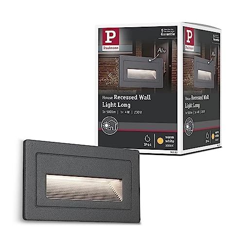 Offerta a tempo: Paulmann 94383 Lampada da esterni LED Long IP65 103x58 mm angolare incl. 1x4 Watt nero alluminio 3000 K - 41% da 28.49 € a 16.79 €